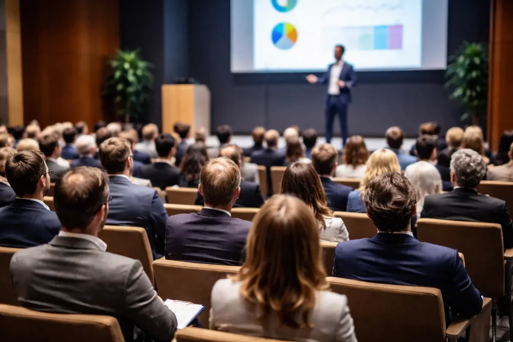 Espectáculo en evento corporativo celebrado en un auditorio